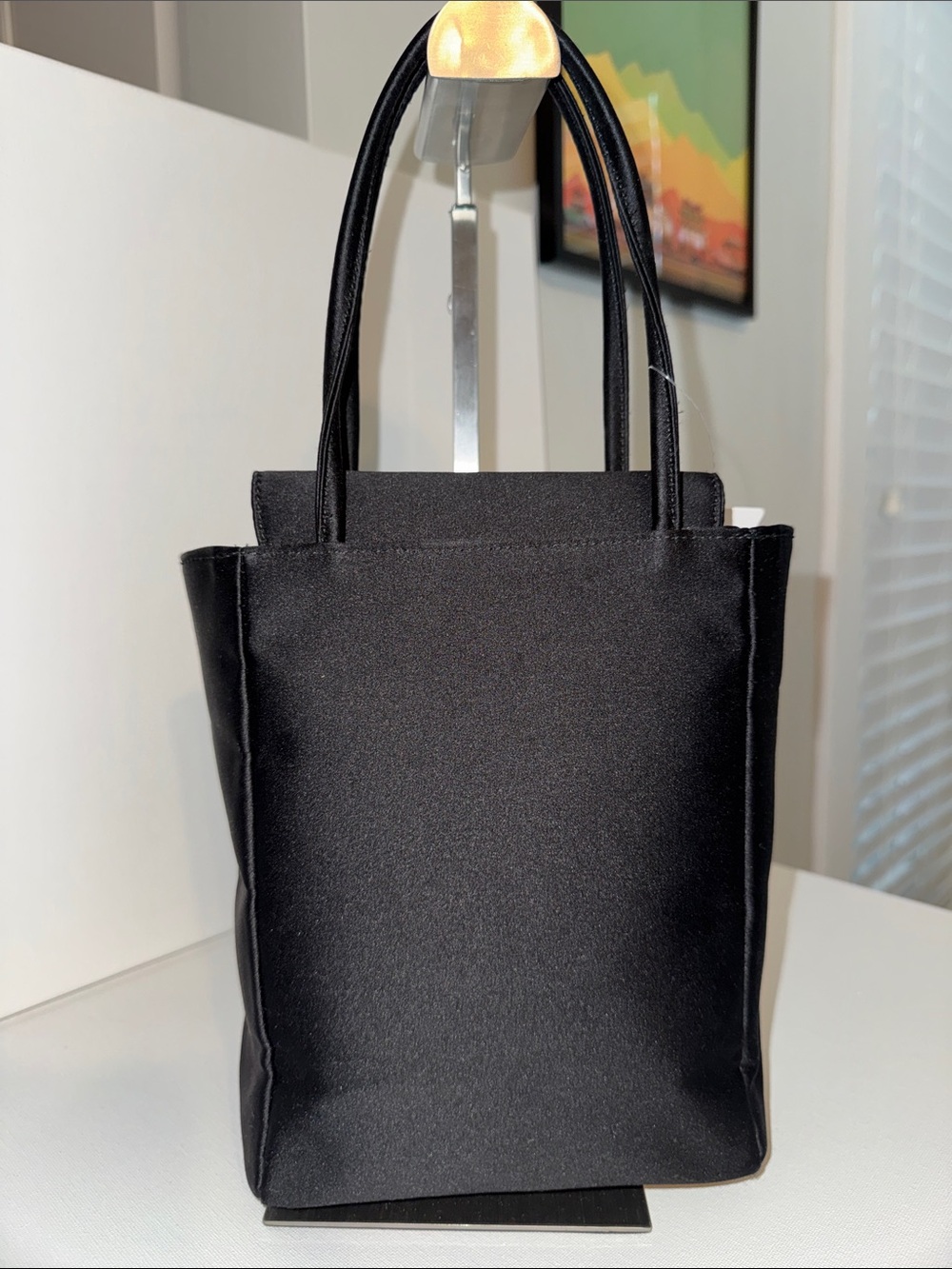 Gianni Versace Crystal Medusa Black Satin Bag - Picture 2 of 7